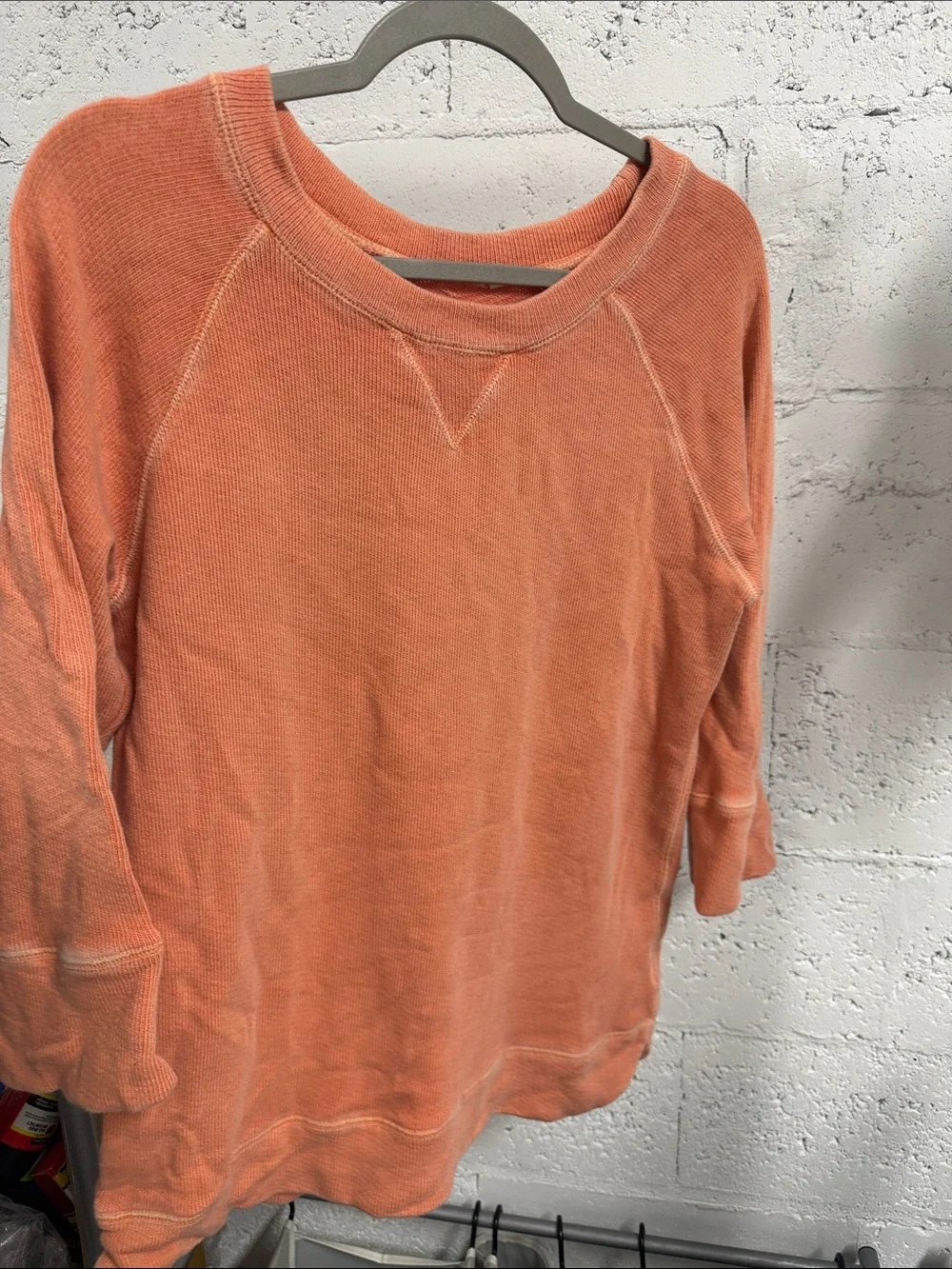 J. Crew Orange Lightweight Crewneck Sweatshirt - Size Medium - LIKE NEW